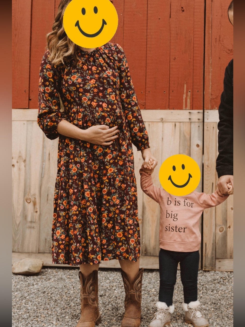 Women’s Floral Long-Sleeve Dress - Brown with Orange Flowers